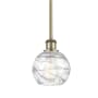 Innovations Lighting Athens 6" Wide Mini Pendant Clear Deco Swirl / Antique Brass