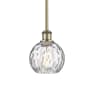 Innovations Lighting Athens 6" Wide Mini Pendant Antique Brass / Clear Water Glass