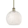 Innovations Lighting White Mouchette 10" Wide Mini Pendant Antique Brass / White Mouchette