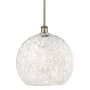 Innovations Lighting White Mouchette 14" Wide Pendant Antique Brass / White Mouchette