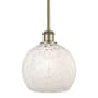 Innovations Lighting White Mouchette 8" Wide Mini Pendant Antique Brass / White Mouchette