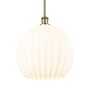 Innovations Lighting White Venetian 14" Wide Pendant Antique Brass / White Venetian