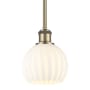 Innovations Lighting White Venetian 6" Wide Mini Pendant Antique Brass / White Venetian