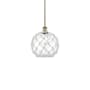 Innovations Lighting Farmhouse Rope 10" Wide Mini Pendant Antique Brass / Clear Glass with White Rope