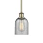 Innovations Lighting Caledonia 5" Wide Mini Pendant Charcoal / Antique Brass