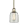 Innovations Lighting Caledonia 5" Wide Mini Pendant Mica / Antique Brass