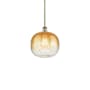Innovations Lighting Brookhaven Sphere 11" Wide Mini Pendant Antique Brass / Amber