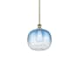 Innovations Lighting Brookhaven Sphere 11" Wide Mini Pendant Antique Brass / Sapphire Blue