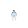 Innovations Lighting Brookhaven Flute 7" Wide Mini Pendant Antique Brass / Sapphire Blue