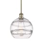 Innovations Lighting Rochester 10" Wide Mini Pendant Antique Brass / Clear