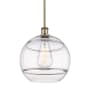 Innovations Lighting Rochester 12" Wide Pendant Antique Brass / Clear