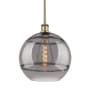 Innovations Lighting Rochester 12" Wide Pendant Antique Brass / Light Smoke