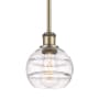 Innovations Lighting Rochester 6" Wide Mini Pendant Antique Brass / Clear