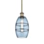 Innovations Lighting Vaz 6" Wide Mini Pendant Antique Brass / Princess Blue
