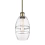 Innovations Lighting Vaz 6" Wide Mini Pendant Antique Brass / Clear