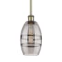 Innovations Lighting Vaz 6" Wide Mini Pendant Antique Brass / Light Smoke