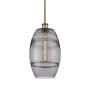 Innovations Lighting Vaz 8" Wide Mini Pendant Antique Brass / Light Smoke