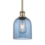Innovations Lighting Bella 6" Wide Mini Pendant Antique Brass / Princess Blue