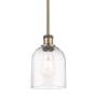 Innovations Lighting Bella 6" Wide Mini Pendant Antique Brass / Clear