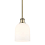 Innovations Lighting Bella 6" Wide Mini Pendant Antique Brass / Glossy White