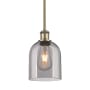 Innovations Lighting Bella 6" Wide Mini Pendant Antique Brass / Light Smoke