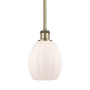 Innovations Lighting Eaton 6" Wide Mini Pendant Matte White / Antique Brass