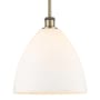 Innovations Lighting Bristol 12" Wide Pendant Antique Brass / Matte White