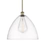 Innovations Lighting Bristol Glass 16" Wide pendant Antique Brass / Clear
