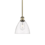 Innovations Lighting Bristol 8" Wide Mini Pendant Antique Brass / Clear