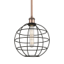Innovations Lighting Lake Placid 10" Wide Cage Pendant Antique Copper / Matte Black