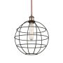 Innovations Lighting Lake Placid 12" Wide Cage Pendant Antique Copper / Matte Black