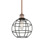 Innovations Lighting Lake Placid 8" Wide Cage Mini Pendant Antique Copper / Matte Black
