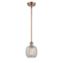 Innovations Lighting Belfast 6" Wide Mini Pendant Antique Copper / Clear Crackle