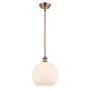 Innovations Lighting Large Athens 10" Wide Mini Pendant Antique Copper / Matte White