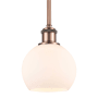 Innovations Lighting Athens 6" Wide Mini Pendant Antique Copper / Matte White