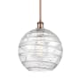 Innovations Lighting Athens 12" Wide Pendant Clear Deco Swirl / Antique Copper
