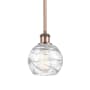 Innovations Lighting Athens 6" Wide Mini Pendant Clear Deco Swirl / Antique Copper