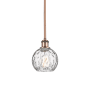 Innovations Lighting Athens 6" Wide Mini Pendant Antique Copper / Clear Water Glass