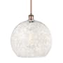 Innovations Lighting White Mouchette 14" Wide Pendant Antique Copper / White Mouchette