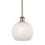 Innovations Lighting White Mouchette 8" Wide Mini Pendant Antique Copper / White Mouchette