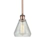 Innovations Lighting Conesus 6" Wide Mini Pendant Clear Crackle / Antique Copper
