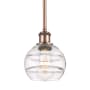 Innovations Lighting Rochester 6" Wide Mini Pendant Antique Copper / Clear