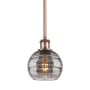Innovations Lighting Rochester 6" Wide Mini Pendant Antique Copper / Light Smoke