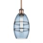 Innovations Lighting Vaz 6" Wide Mini Pendant Antique Copper / Princess Blue