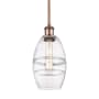 Innovations Lighting Vaz 6" Wide Mini Pendant Antique Copper / Clear
