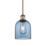 Innovations Lighting Bella 6" Wide Mini Pendant Antique Copper / Princess Blue