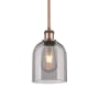 Innovations Lighting Bella 6" Wide Mini Pendant Antique Copper / Light Smoke