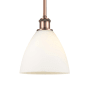 Innovations Lighting Bristol Glass 8" Wide Mini Pendant Antique Copper / Matte White