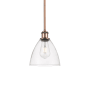 Innovations Lighting Bristol 8" Wide Mini Pendant Antique Copper / Clear