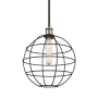 Innovations Lighting Lake Placid 12" Wide Cage Pendant Black Antique Brass / Matte Black